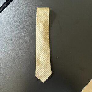 Guxxi Yellow Striped Silk Tie - South Korean Silk & Polyester Lining